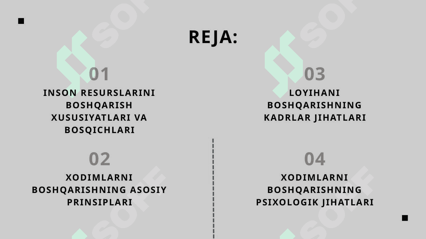 LOYIHANING INSON RESURSLARINI BOSHQARISH 2