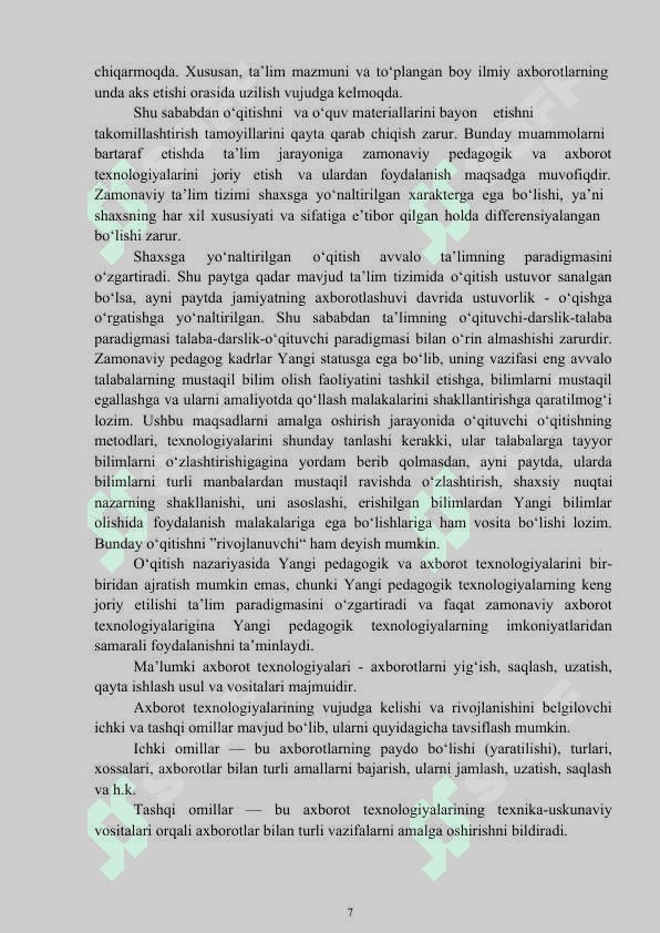 Kasb-hunar kollejlarida “Ofis dasturlari va ularning imkoniyatlari” bobini o‘qitishda innovatsion usullardan foydalanish 7
