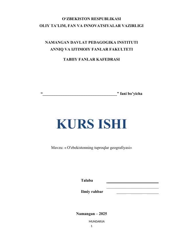 « O'zbekistonning tuproqlar geografiyasi
