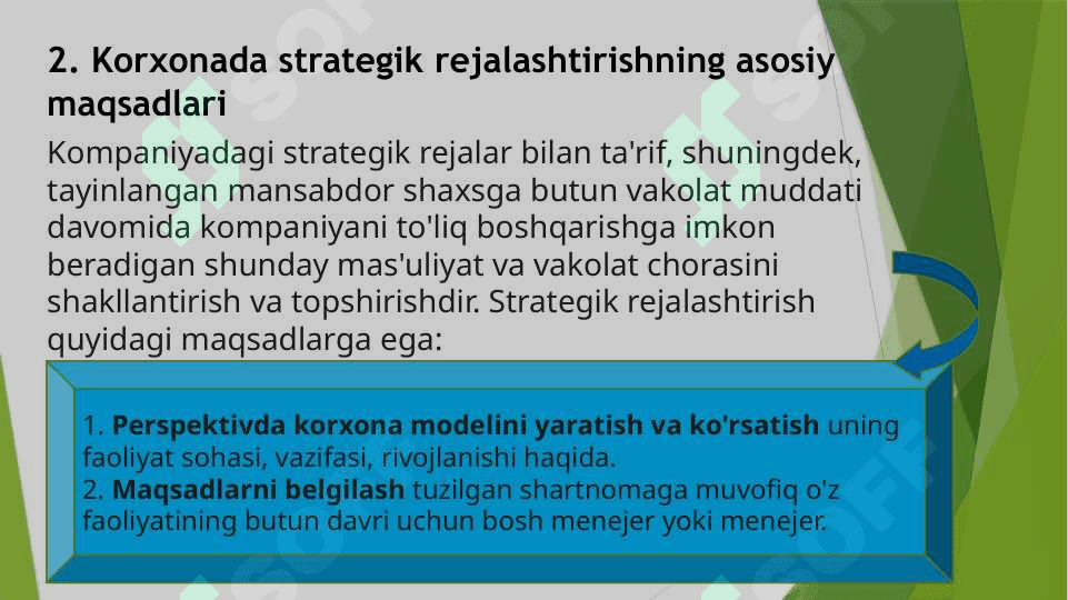 Strategik rejalashtirishning umumiy tasnifi va uning boshqaruvdagi ahamiyati 6