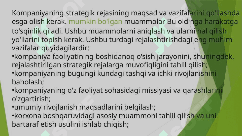 Strategik rejalashtirishning umumiy tasnifi va uning boshqaruvdagi ahamiyati 7