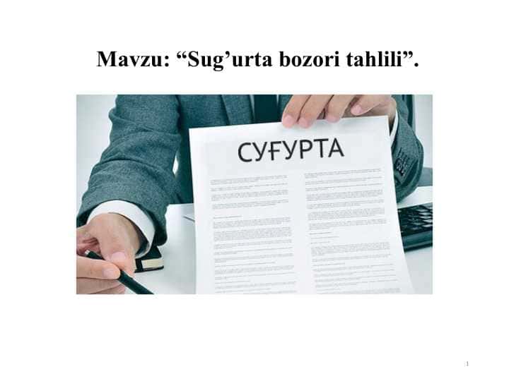 Sug’urta bozori tahlili