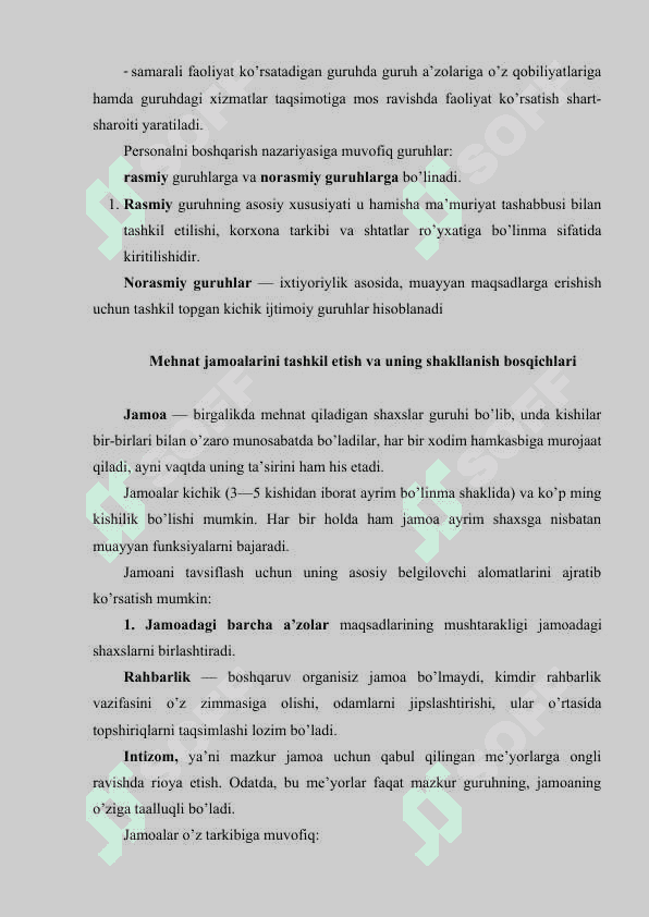 Personalni boshqarishda guruhlararo munosabatlar 4