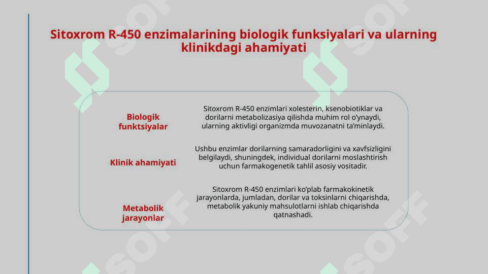 Biokimyo. Sitoxrom R-450 induktorlari va ingibatorlarini klinikada qo'llanilishi . Sitoxrom  R 450 geni polimorfizmi  davolashning personifikatsiya asoslari 3