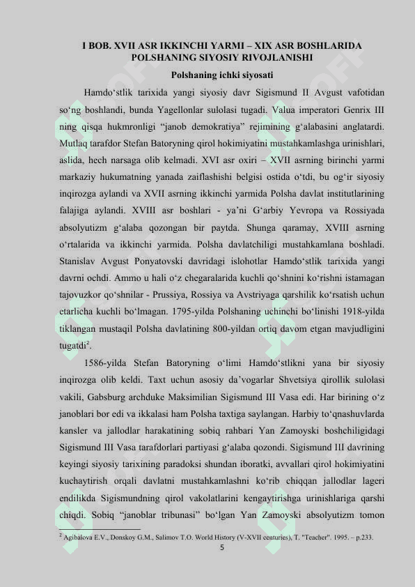 kurs ishi Polsha XVII-XIX asrlarda 5