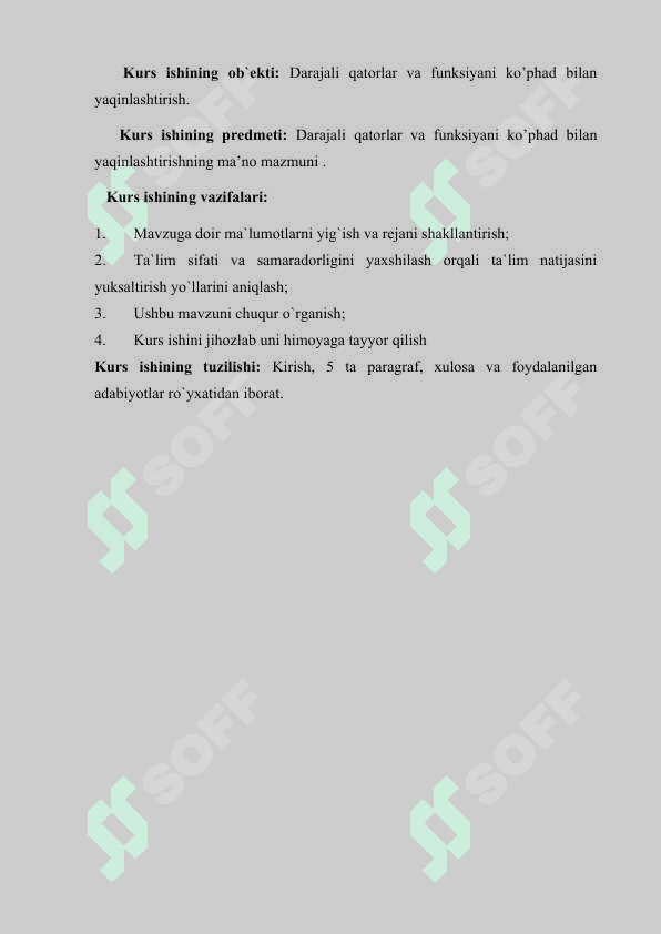 Darajali qatorlar va funksiyani ko’phad bilan yaqinlashtirish 6