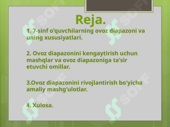 7-sinflarda ovoz diapazonlari ustida ishlash 2