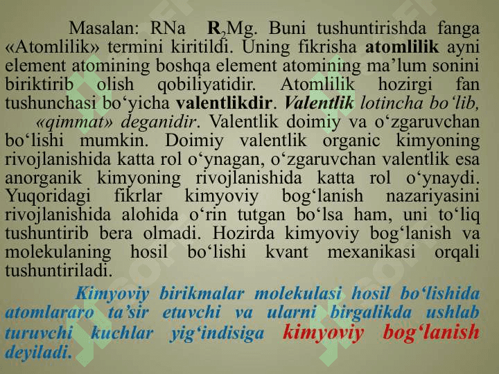 KIMYOVIY BOG‘LANISH VA  UNING TURLARI 3