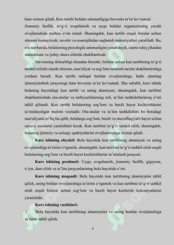 BOLA HAYOTIDA KUN TARTIBI VA UNING  AHAMIYATI 4