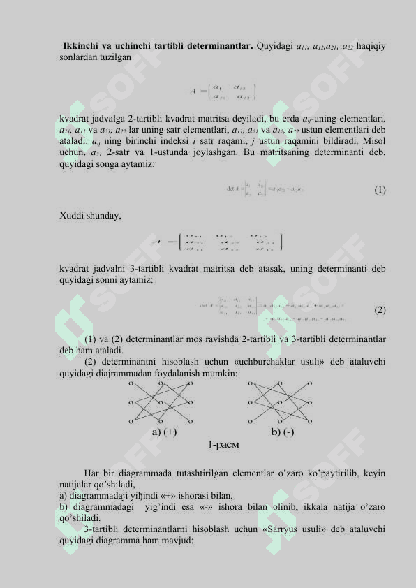 Yuqori tartibli determinantlarni hisoblashda mustaqil ish 3