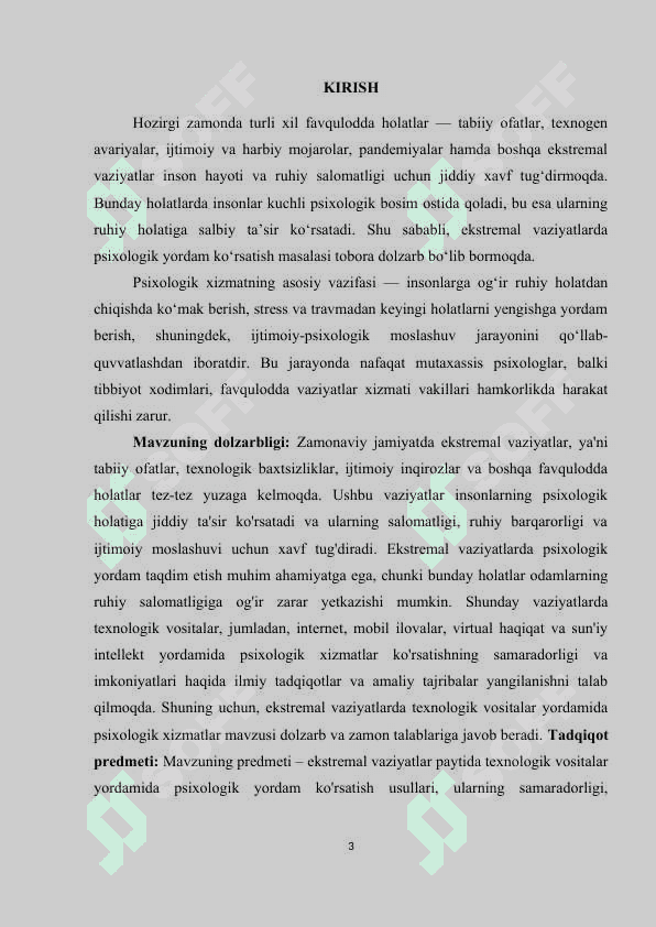 EKSTREMAL VAZIYATLARDA TEXNOLOGIK VOSITALAR YORDAMIDA PSIXOLOGIK XIZMAT 3
