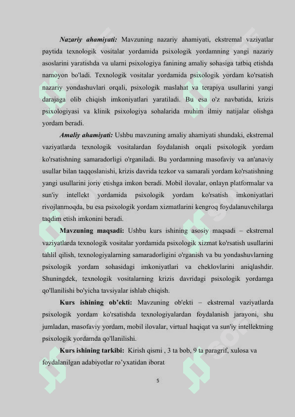 EKSTREMAL VAZIYATLARDA TEXNOLOGIK VOSITALAR YORDAMIDA PSIXOLOGIK XIZMAT 5