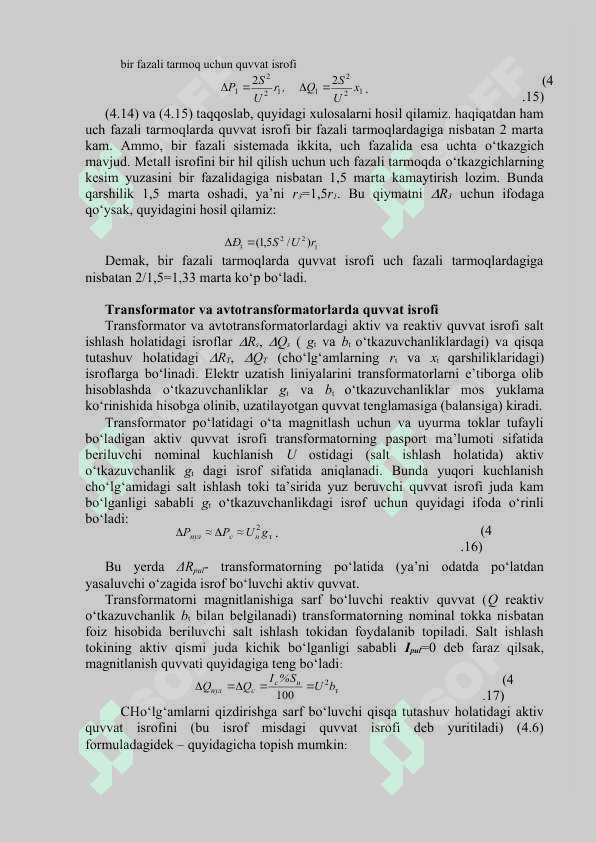 Elektr tarmog‘i ish holatining tahlili 4