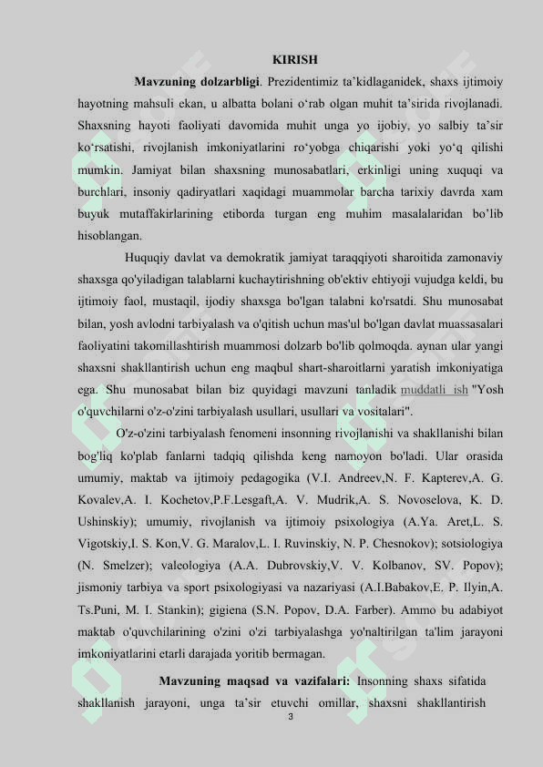 EHTIYOJ VA SHAXSNING O‘ZINI O‘ZI KAMOL TOP 3