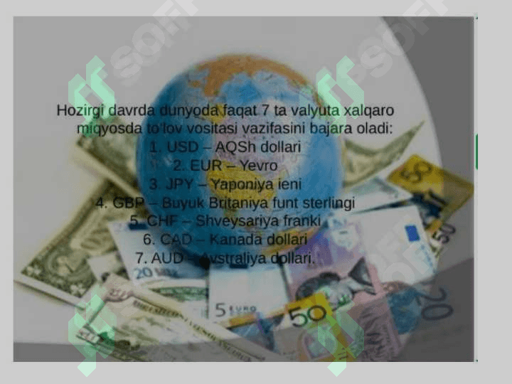 Pulning xalqaro munosabatlardagi harakati 4