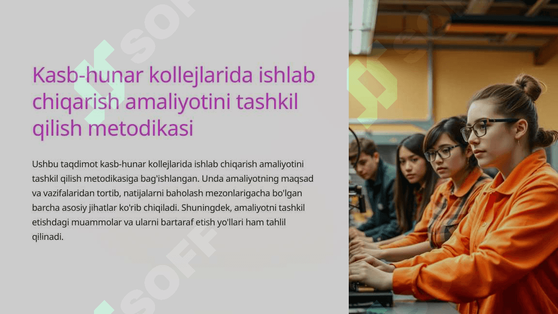 Kasb-hunar kollejlarida ishlab chiqarish amaliyotini tashkil qilish metodikasi 2