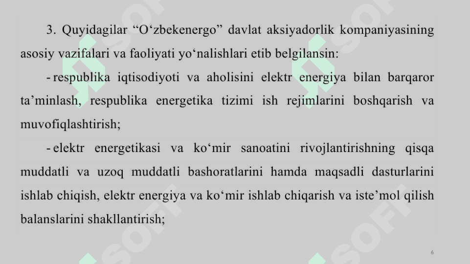 SHAHAR ELEKTR TA’MINOTIDA   ENERGIYA BALANSI 6