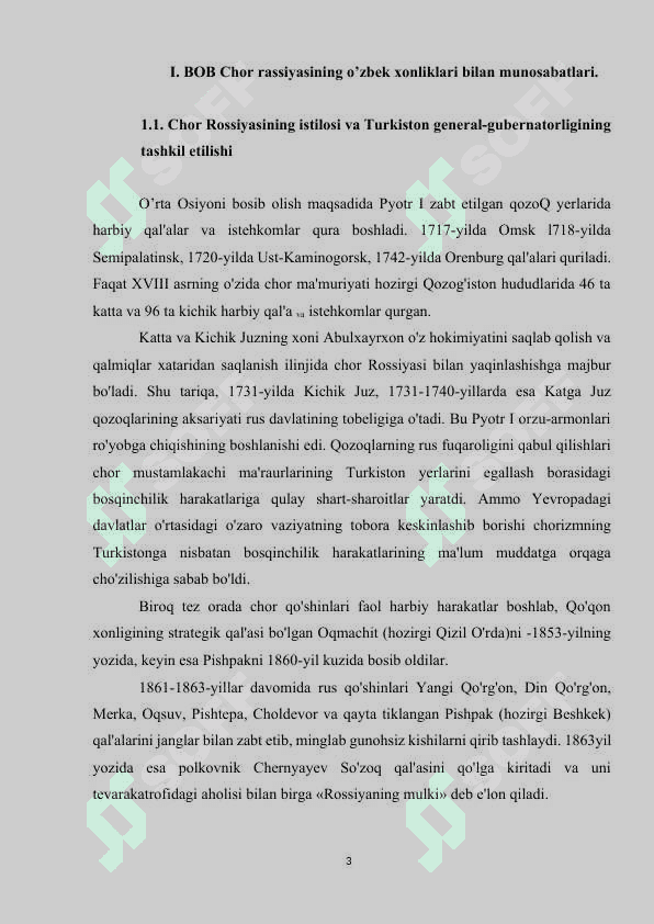 CHOR ROSSIYASINING O’ZBEK XONLIKLARI BILAN O’ZARO MUNOSABATLARI 3