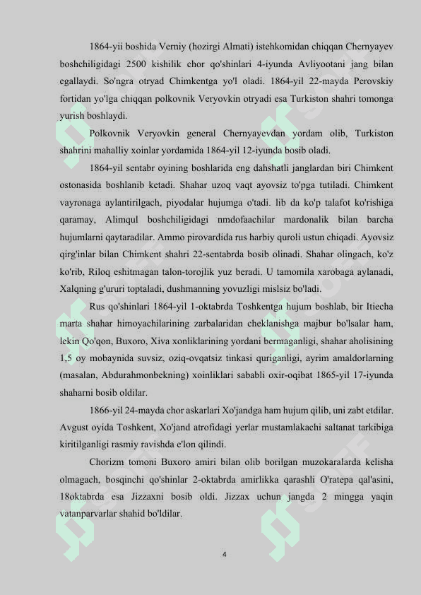 CHOR ROSSIYASINING O’ZBEK XONLIKLARI BILAN O’ZARO MUNOSABATLARI 4