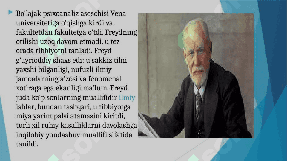 Zigmund Freyd psixoanalizi va uning yuzaga kelishi manbali,nazariy-metadologik printsiplari, tizimning rivojlanish bosqichlari 4