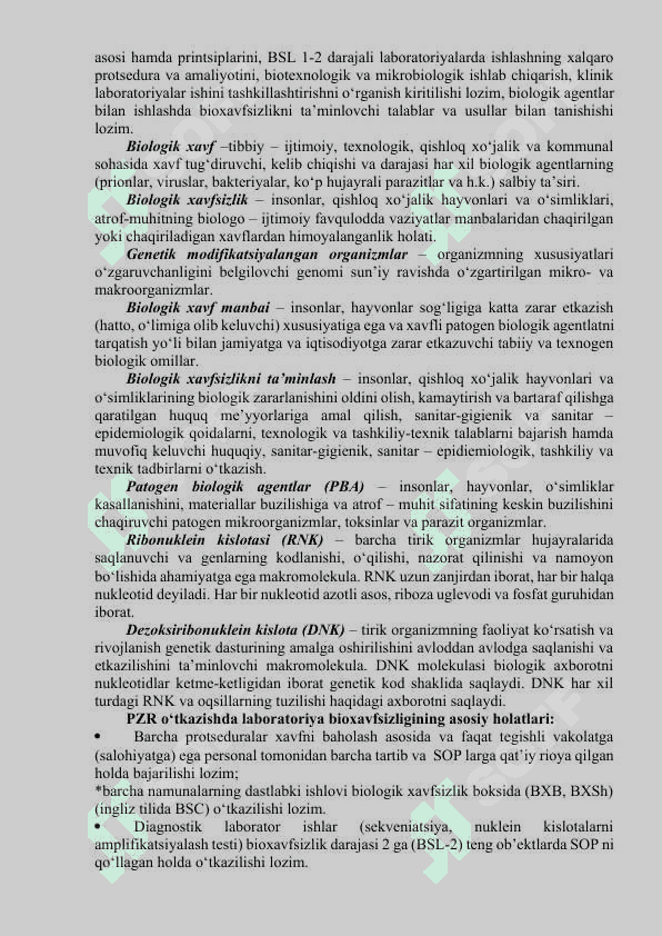 Polimerazli zanjir reaktsiyasida bioxavfsizlik choralari. 2