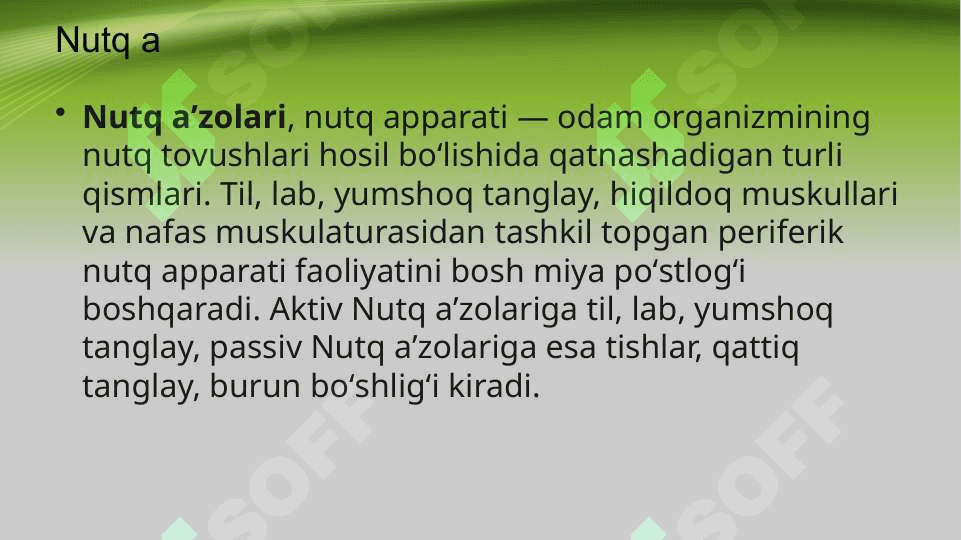 Nutqning psixologik markazlari .Broke markazi 3