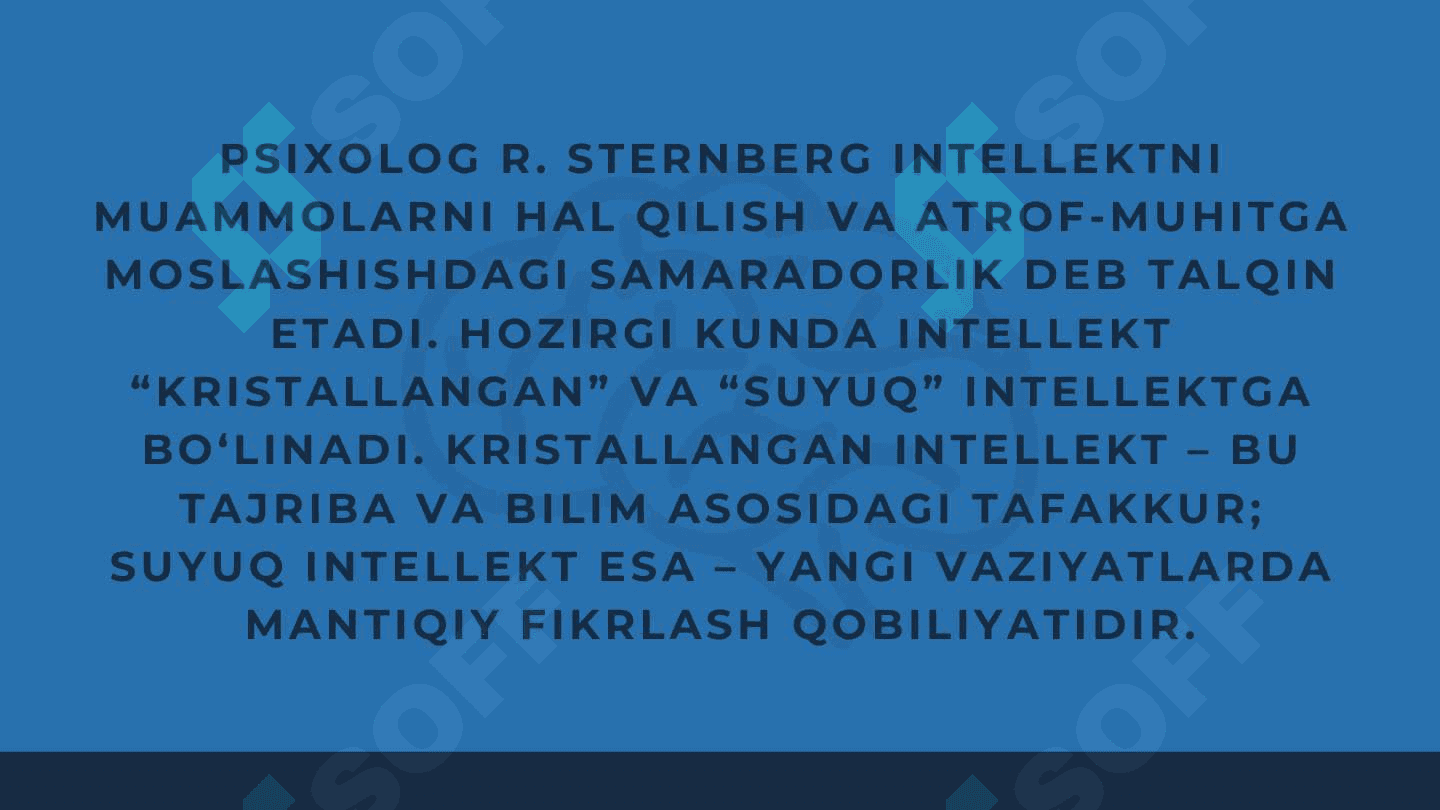 Intellekt va uning ilmiy izohi. Kertetivlik nazariyalari. 4