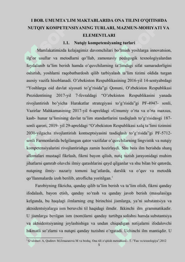 UMUMTA’LIM MAKTABLARIDA ONA TILINI O’QITISHDA O’QUVCHILARNING LINGVISTIK VA NUTQIY KOMPETENSIYALARNI RIVOJLANTIRISH YO‘LLARI 4