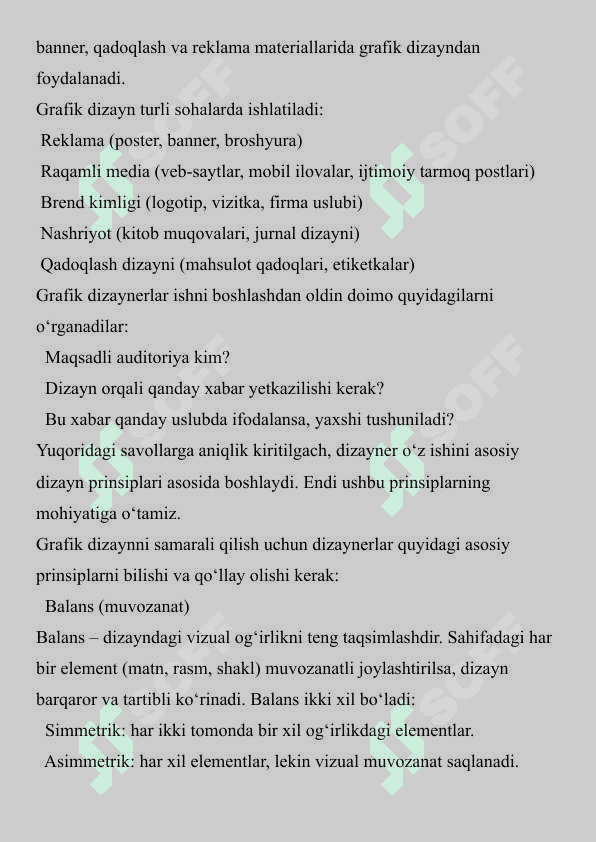 Grafik dizaynning asosiy prinsiplari 2
