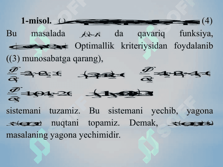 Qavariq programmalashtirish masalasi 4
