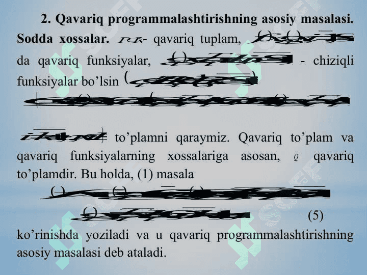 Qavariq programmalashtirish masalasi 5