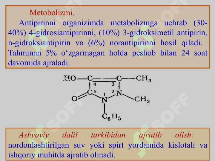 Pirazol hosilalari moddalari va indol hosilalari alkaloidlarini ajratib olish va tahlil usullari 6