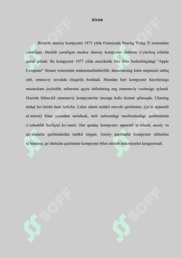 SHAXSIY KOMPYUTERLARNING TEXNIKAVIY TA’MINOTI 2