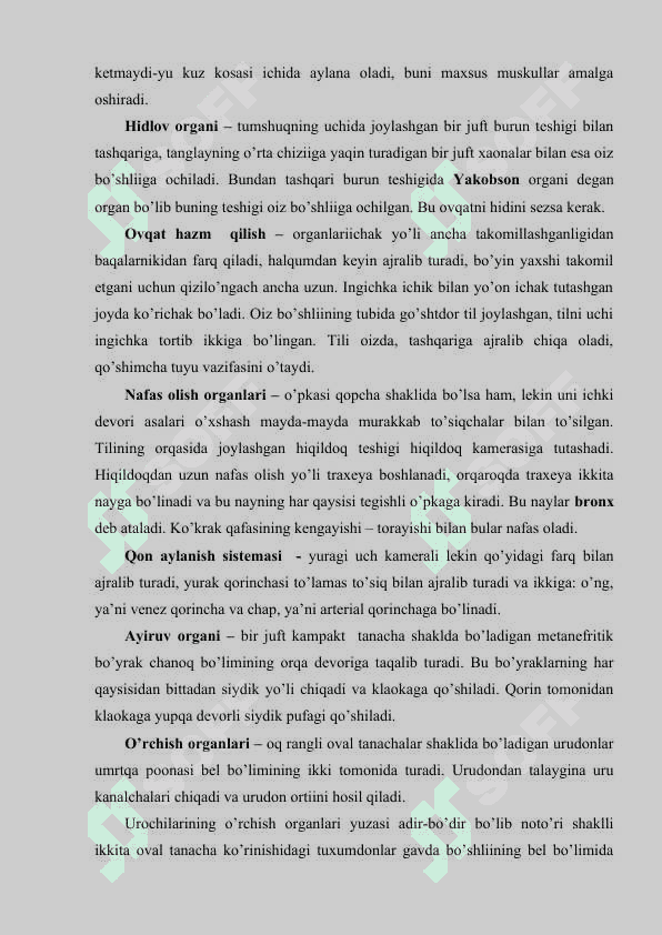 SUDRALIB YURUVCHILAR (GAZANDALAR)  YOKI PANTELIYALAR (REPTILIA) 4