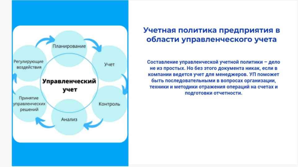Учетная политика предприятия в области управленческого учета