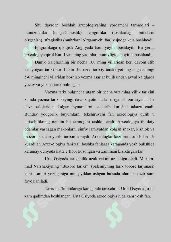 TARIXIY O`LKASHUNOSLIKDA ARXEOLOGIK MA`LUMOTLARNING O`RNI 4