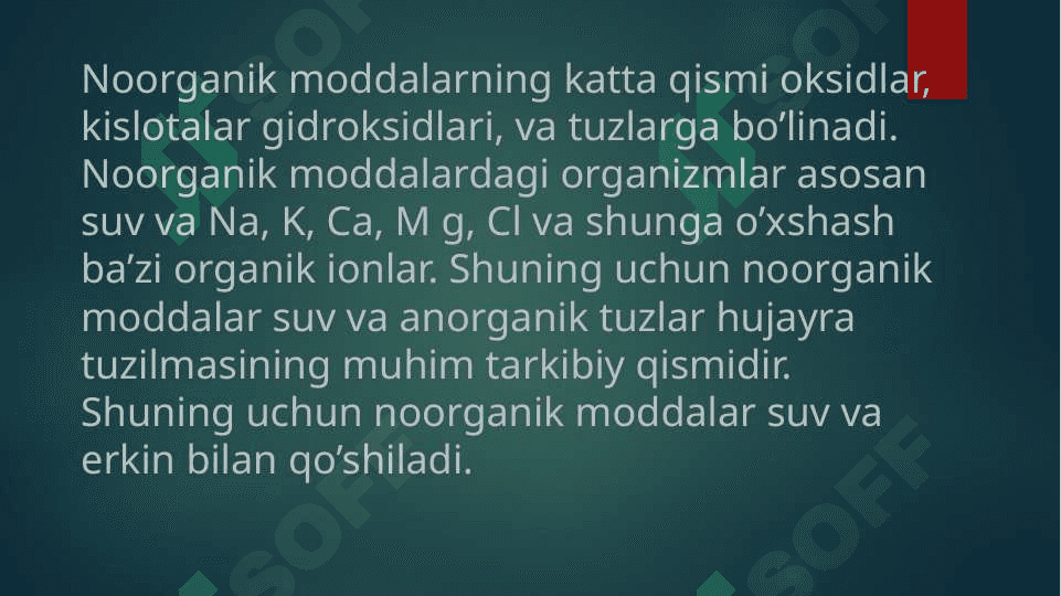 Nooganik ionlar ularning funksiyalari 8