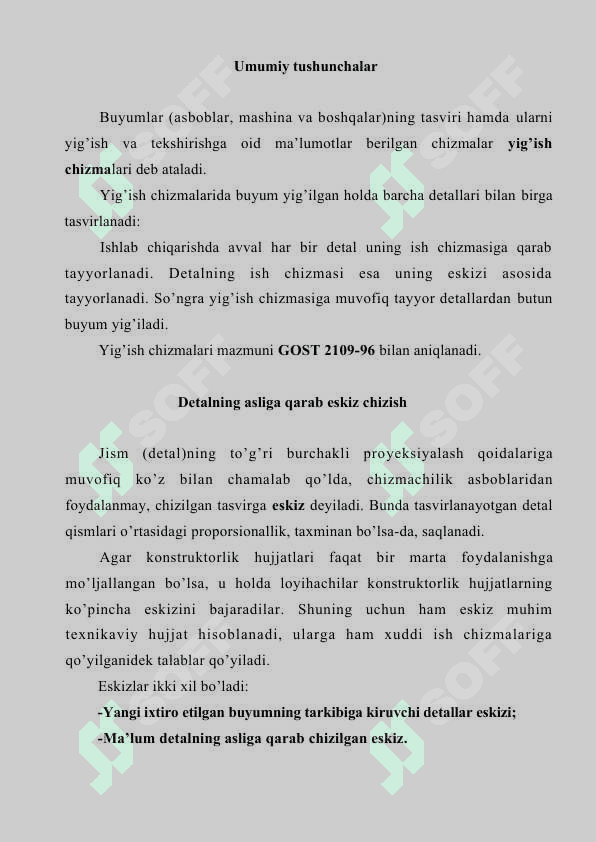 YIG‘ISH CHIZMALARINI TUZISH 2