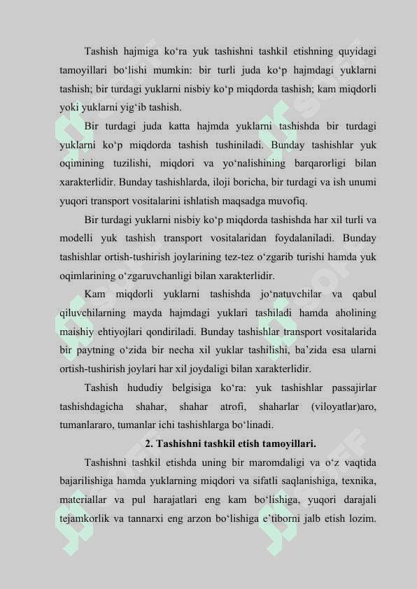 YUKLARNING AYRIM TURLARINI TASHISH XUSUSIYATLARI 4