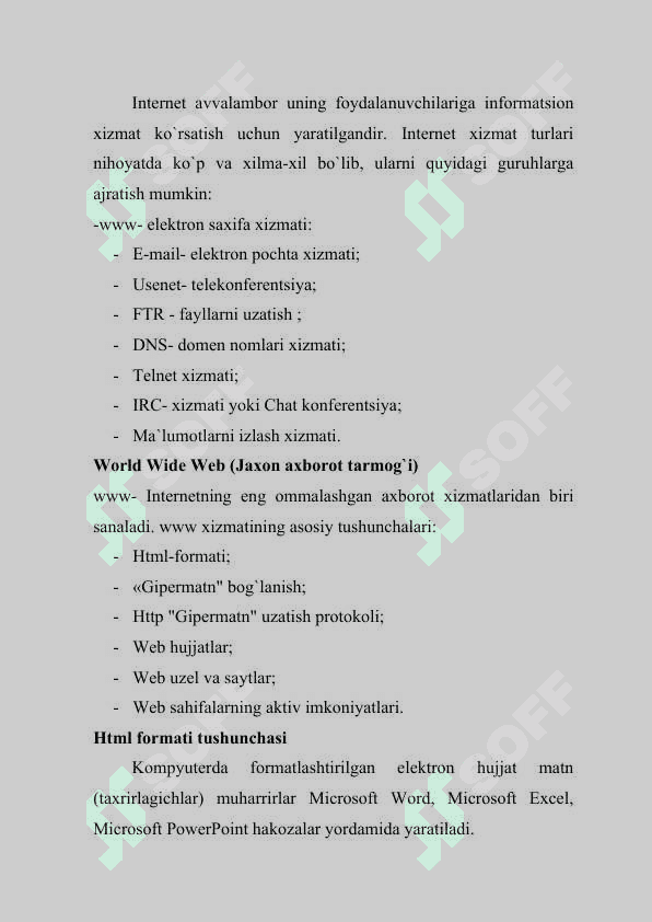 Zamonaviy informatika xonasida Internet, Intranet va  lokal tarmog’i asosida o‘quv-tarbiya ishlarining tashkil etish 2