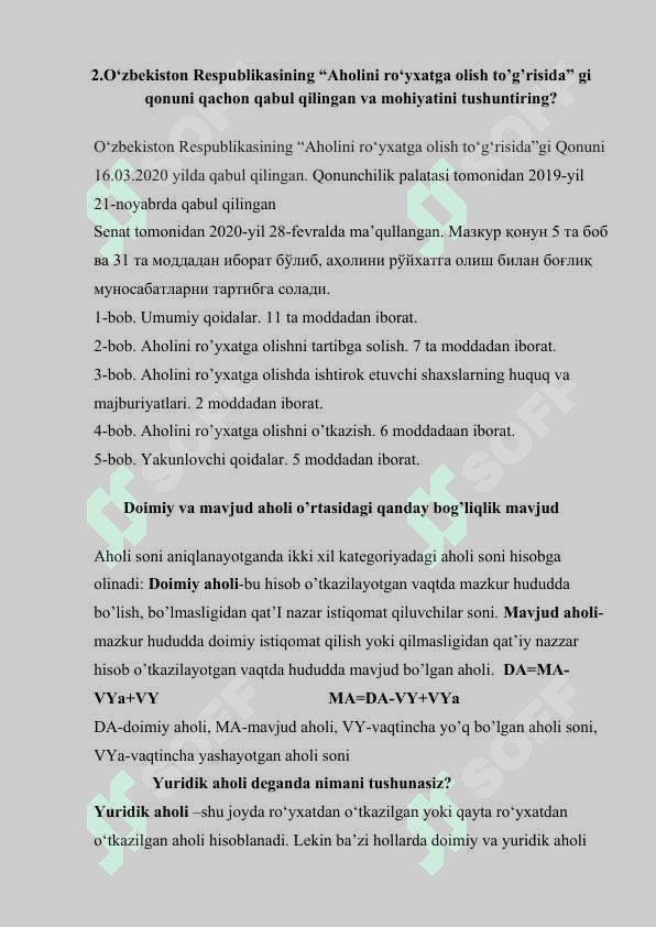 O’rtacha umr ko’rish ko’rsatkichi va kelajakdagi aholi sonini hisoblash usullari. 4