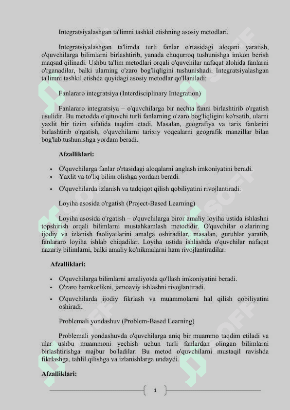 Integratsiylashgan ta’limni tashkil etish metodikasi 7