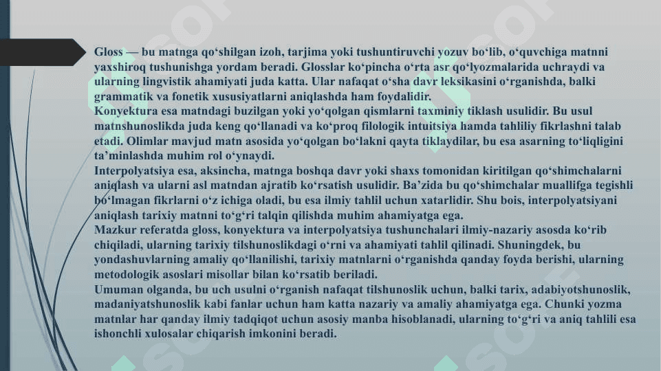 Gloss, konyektura va interpolyatsiya 4