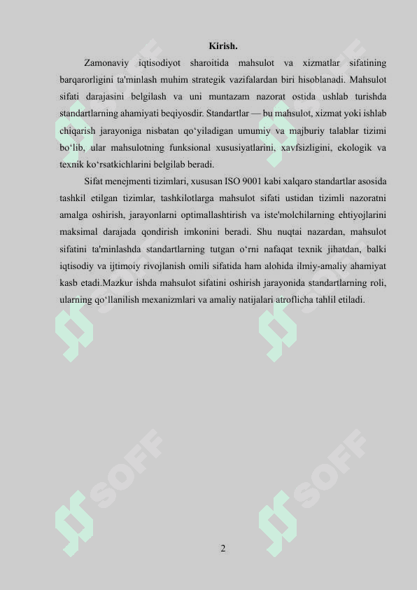 Mahsulotlar sifatini ta'minlashda standartlari 2