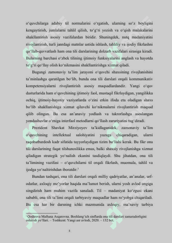 Ona tili darslarida interfaol metodlardan foydalanish kurs ishi 5