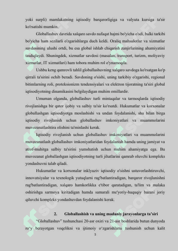 Globallashuv fenomen sifatida 5