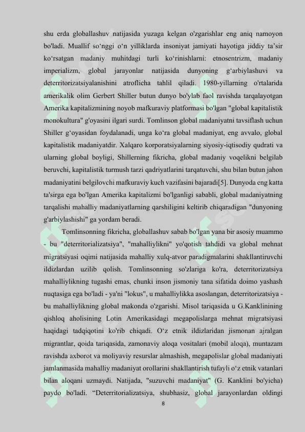 Globallashuv fenomen sifatida 8