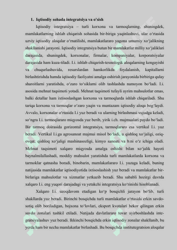 Globallashuvning jamiyat xayotidagi ijobiy tomonlari. 2