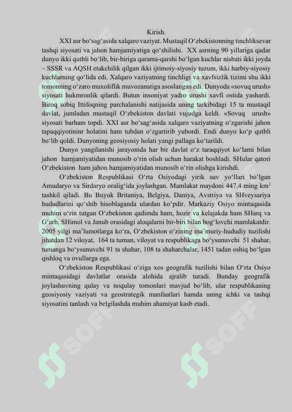 O‘zbekiston va jahon hamjamiyati 2