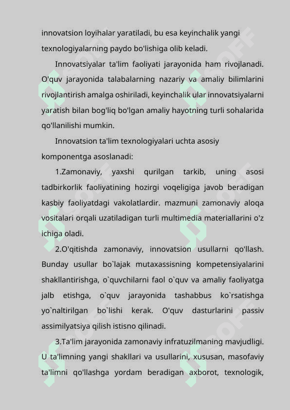 SOHANING INNOVATSION YANGILIKLARI 3
